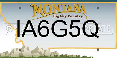 IA6G5Q Montana License Plate
