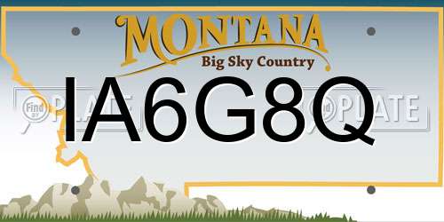 IA6G8Q Montana License Plate