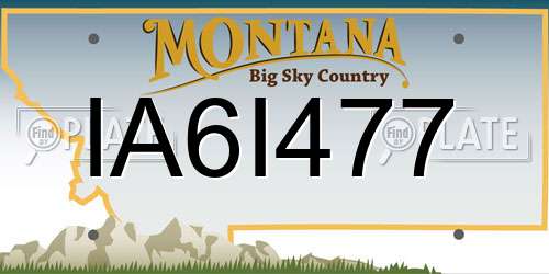 IA6I477 Montana License Plate