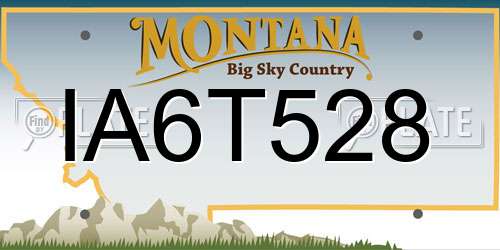 IA6T528 Montana License Plate
