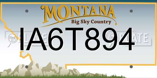 IA6T894 Montana License Plate