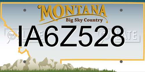 IA6Z528 Montana License Plate
