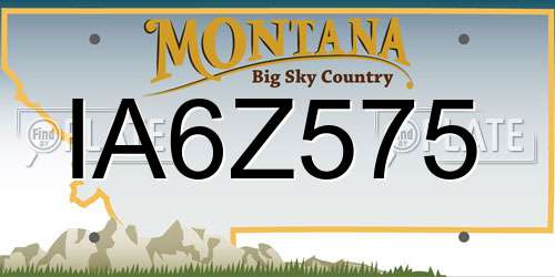 IA6Z575 Montana License Plate