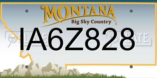 IA6Z828 Montana License Plate