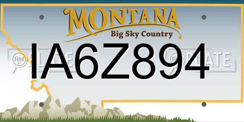 IA6Z894 Montana License Plate