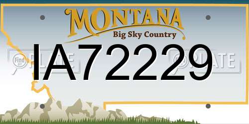 IA72229 Montana License Plate