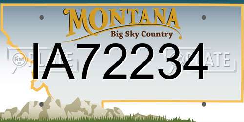 IA72234 Montana License Plate