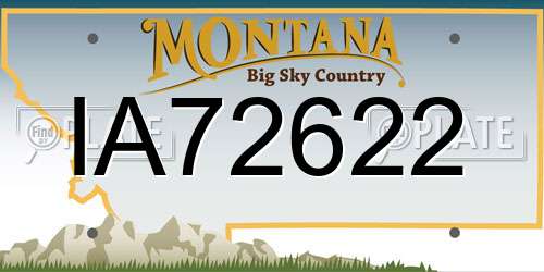 IA72622 Montana License Plate