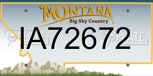 IA72672 Montana License Plate