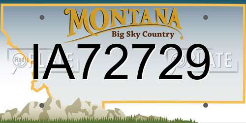 IA72729 Montana License Plate