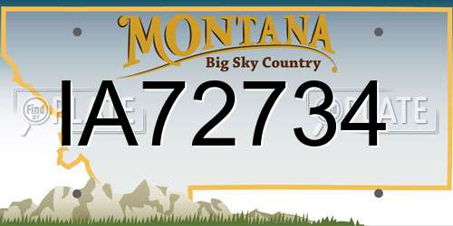 IA72734 Montana License Plate
