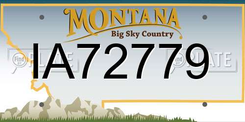 IA72779 Montana License Plate
