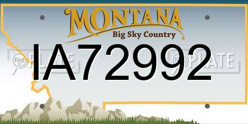 IA72992 Montana License Plate