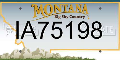 IA75198 Montana License Plate