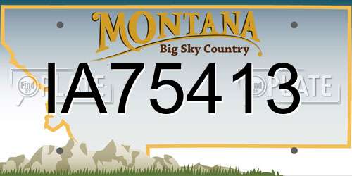 IA75413 Montana License Plate