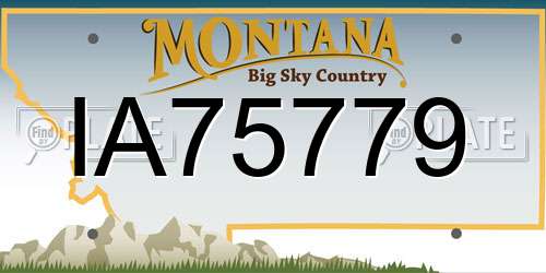 IA75779 Montana License Plate