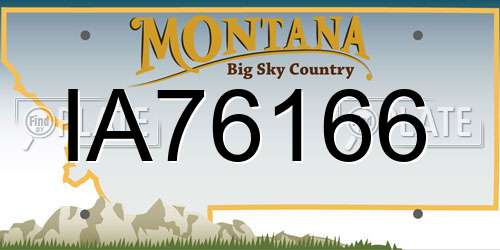 IA76166 Montana License Plate