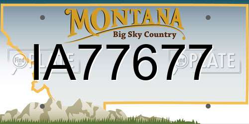 IA77677 Montana License Plate