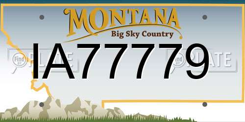 IA77779 Montana License Plate