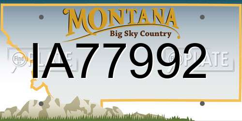 IA77992 Montana License Plate