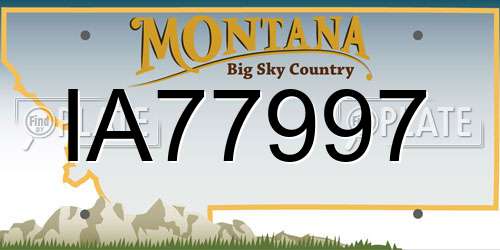 IA77997 Montana License Plate