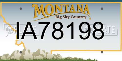 IA78198 Montana License Plate