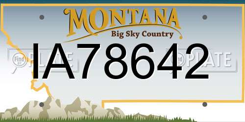 IA78642 Montana License Plate
