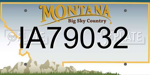IA79032 Montana License Plate