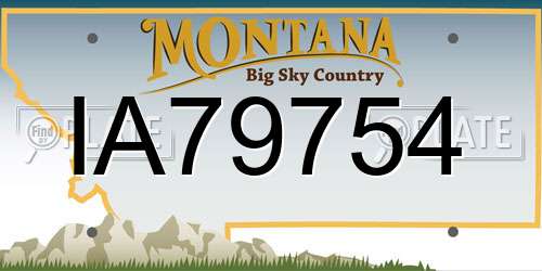 IA79754 Montana License Plate