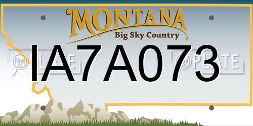 IA7A073 Montana License Plate