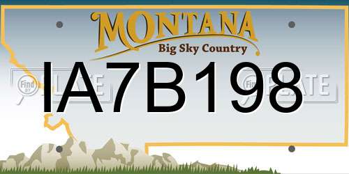 IA7B198 Montana License Plate