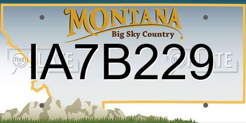 IA7B229 Montana License Plate