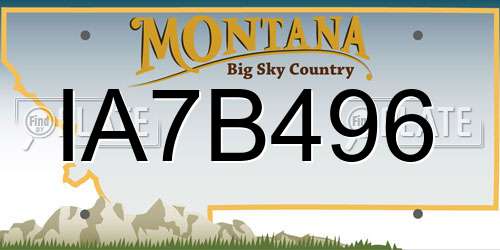 IA7B496 Montana License Plate