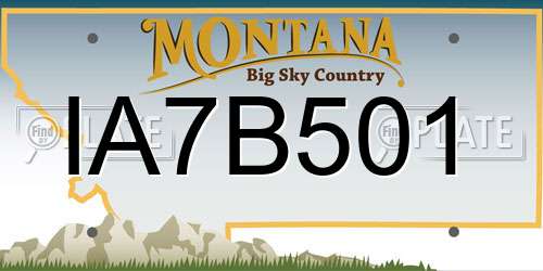 IA7B501 Montana License Plate