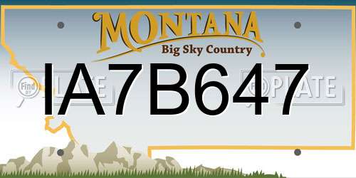 IA7B647 Montana License Plate
