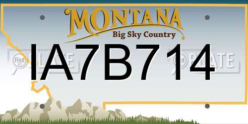 IA7B714 Montana License Plate