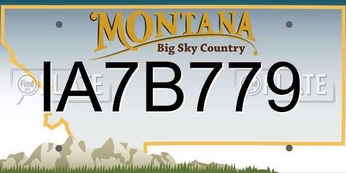 IA7B779 Montana License Plate