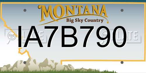 IA7B790 Montana License Plate
