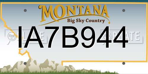 IA7B944 Montana License Plate