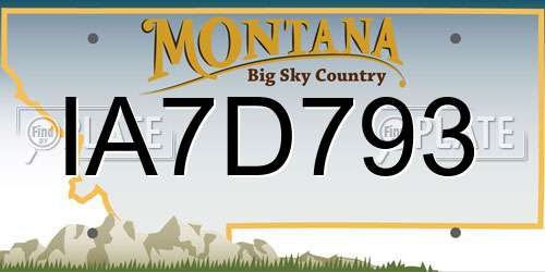 IA7D793 Montana License Plate