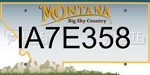IA7E358 Montana License Plate