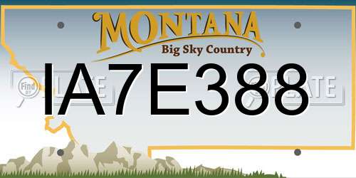 IA7E388 Montana License Plate