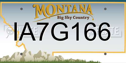 IA7G166 Montana License Plate