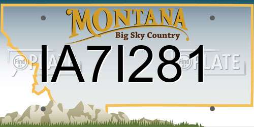 IA7I281 Montana License Plate