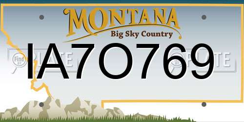 IA7O769 Montana License Plate