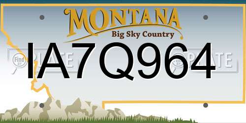 IA7Q964 Montana License Plate