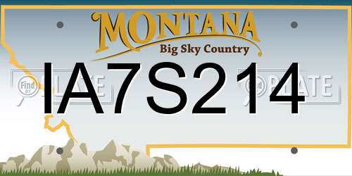 IA7S214 Montana License Plate