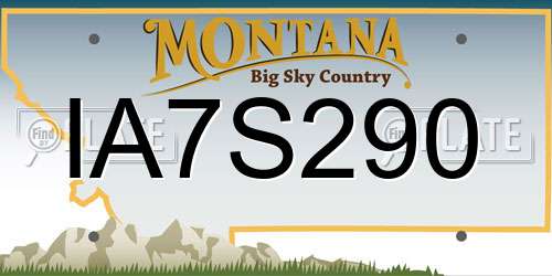 IA7S290 Montana License Plate