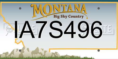 IA7S496 Montana License Plate