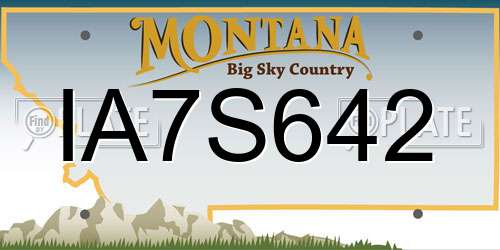 IA7S642 Montana License Plate